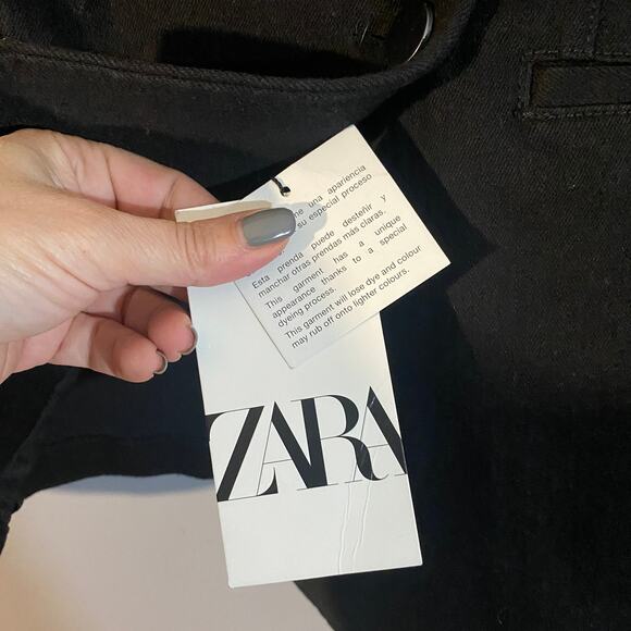 Zara Black One Button Front Collared Notched Oversized Blazer Jacket Women Sz S - Picture 4 of 8